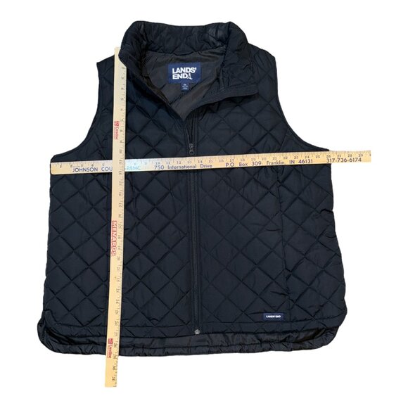 Lands' End Size 2X 20W-22W Black Quilted Puffer Zippered 2-Pocket Vest - Picture 11 of 11